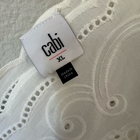 Cabi White Eyelet Embroidered Cotton Cover-Up Dress Size XL #5615 - Picture 8 of 13